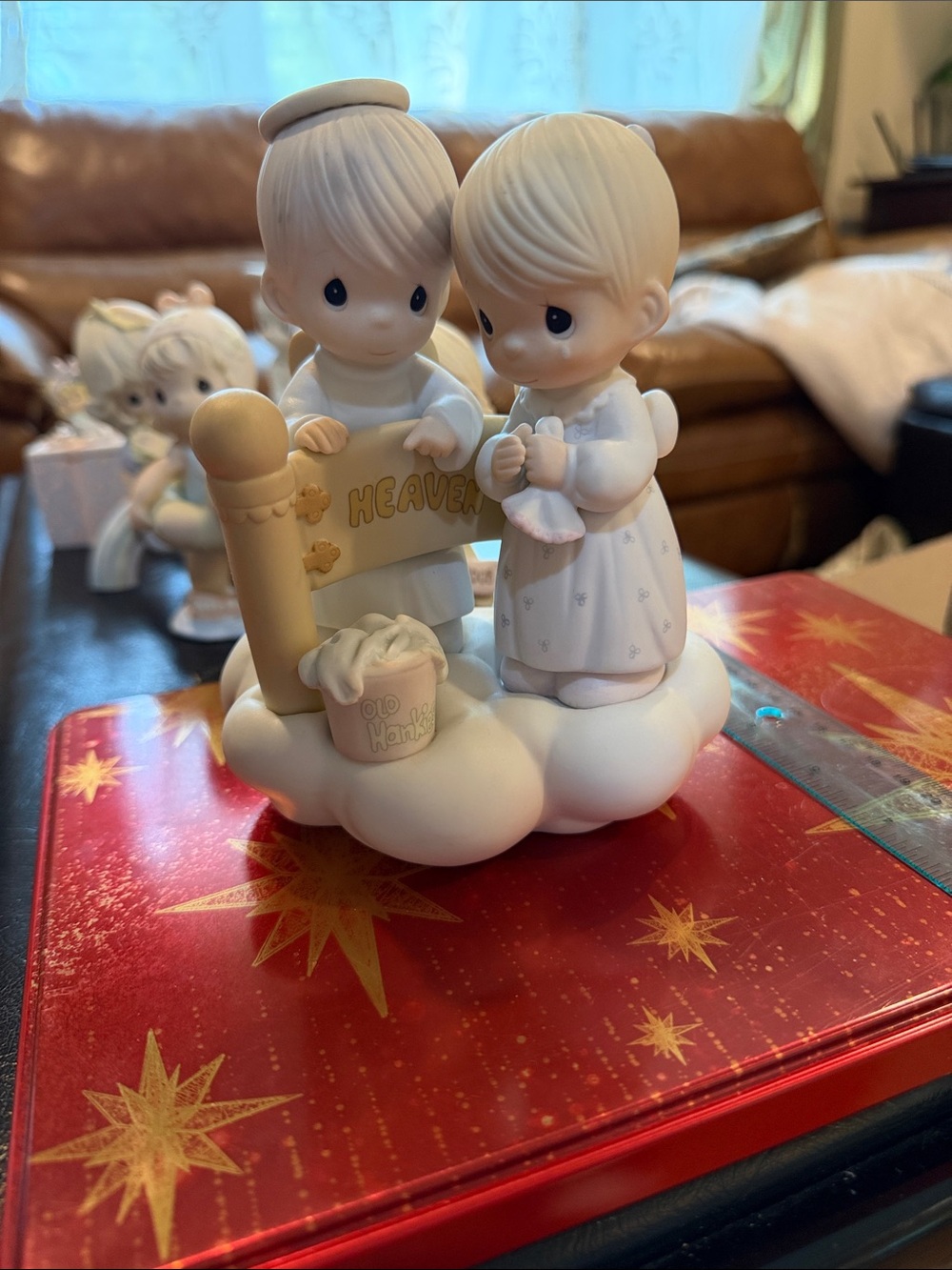 Precious Moments Angel Couple Figurine in White and Cream